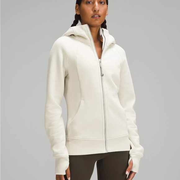 Lululemon White Scuba Full-Zip Hoodie - Picture 1 of 5